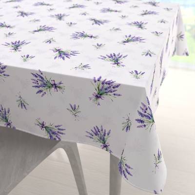 Biante Teflónový štvorcový obrus TF-128 Vetvičky levandúľ na bielom 80x80 cm