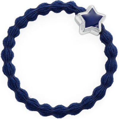 By Eloise London Enamel Silver Star Ластик за коса за жени цвят Navy Blue