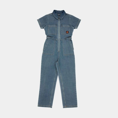 Santa Cruz line Up Utility Jumpsuit Light Blue Stripe