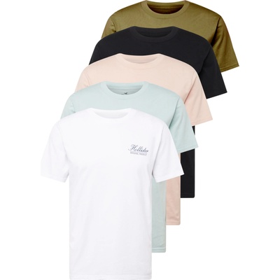 HOLLISTER Тениска зелено, розово, черно, бяло, размер xxl