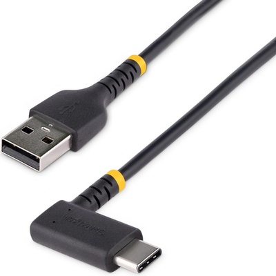 StarTech R2ACR-30C-USB USB A to C Charging Right Angle, Heavy Duty Fast Charge USB-C USB 2.0 A to Type-C Durable and Rugged Aramid Fiber 30cm