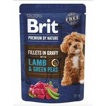 Brit Premium By Nature Dog Fillets in Gravy Lamb & Green Peas 24 x 85 g