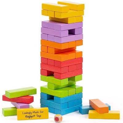 Bigjigs Toys Farebná Jenga drevená