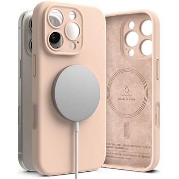 Ringke Magsafe Калъф за iPhone 16 Pro, Ringke Silicone Magnetic Case, Пясъчно Розов (8809961789960)