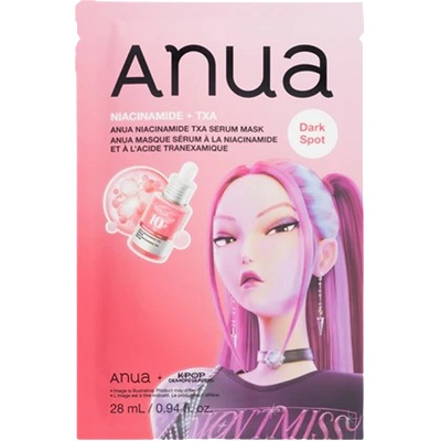 Anua K-Pop Demon Hunters Niacinamide TXA Serum Mask - Изсветляваща Текстилна Маска против Пигментни Петна 1бр. /28ml