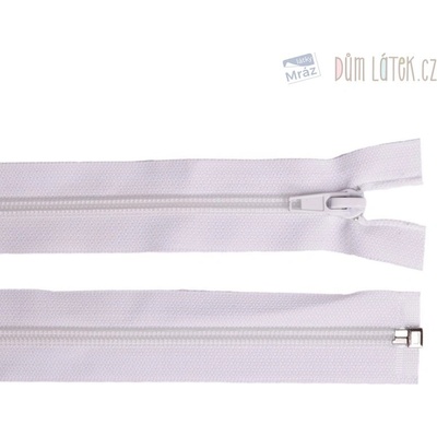 Zips špirálový 6mm deliteľný 30cm biely