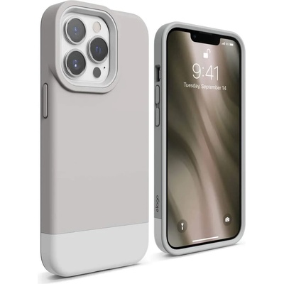 elago Glide Case - удароустойчив силиконов (TPU) калъф за iPhone 13 Pro (сив-бял)