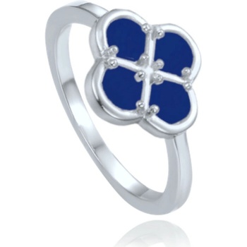 Minet JMAS7058BR Strieborný prsteň ďatelina s modrým lapisom