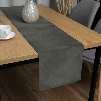 Biante Sametový běhoun Velvet Premium SVP-021 Tmavě šedozelený 35x160 cm