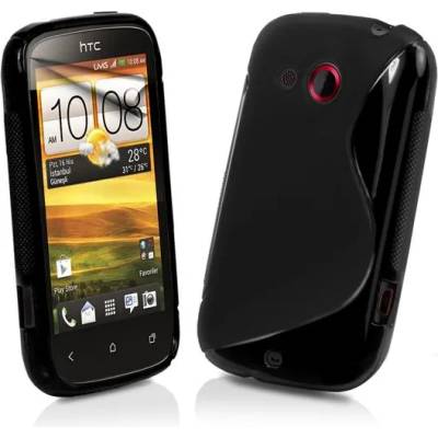 HTC Desire_C Силиконов Калъф Черен + Протектор