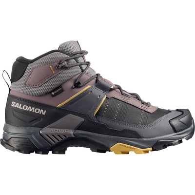 Salomon Мъжки туристически обувки Salomon X Ultra 5 Mid Wide GORE-TEX Walking boots - Dark Gull Gray / Asphalt / Willow - размер 41 1/3 (EU) (019-1252-0213)