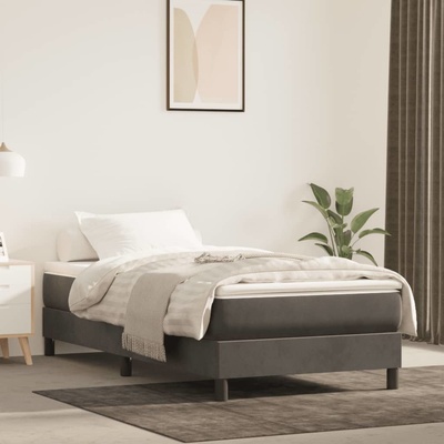 Petrashop 3144316 boxspring postel s matrací tmavě šedá samet