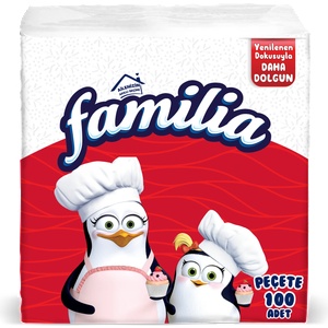 familia Бели еднопластови салфетки, 100 бр (2993952)
