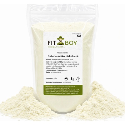 Fitboy Sušené mlieko nízkotučné 250 g