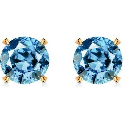 SAVICKI Náušnice Share Your Love: žlté zlato, modré laboratórne diamanty SYL-K-BR-050-LABBLUE-Z