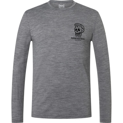 super. natural Мъжка блуза с дълъг ръкав super. natural Gravel L/S Longsleeve - Cashmere Grey Melange / Jet Black (217-0250-0112)