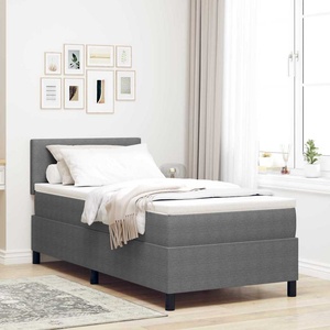 vidaXL Легло с пружинирана основа Светлосив и бял 90 x 200 cm (3337495)