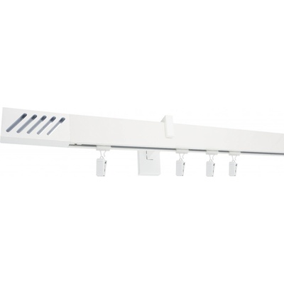 Kovovégarnýže Garnýže Square line modern santi bílá lesklá Jednořadá, 0-100cm, jezdec+šnekový háček