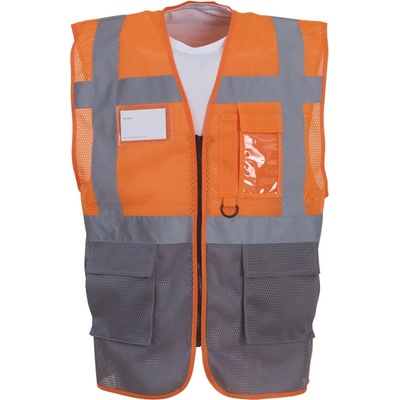 Yoko vesta HVW820 Hi Vis síťovaná výstražná oranžová fluorescent sivá