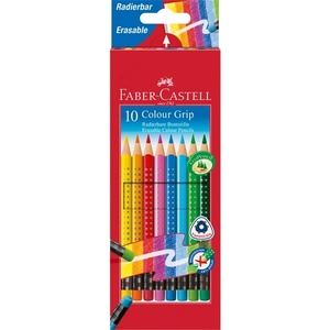 Faber-Castell Grip триъгълна гума комплект от 10 цветни молива FC116613 (FC116613)