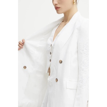 Ermanno Scervino Сако с лен Ermanno Scervino в бяло с двуредно закопчаване 56TI021ES1 (56TI021ES1)