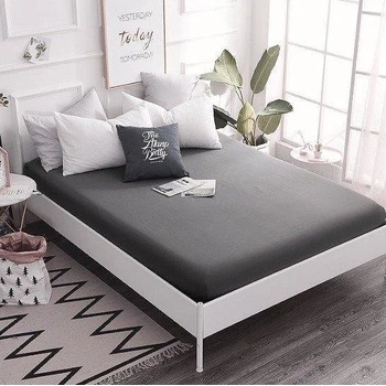 Image 1 of GoHome Обикновен долен чаршаф РАНФОРС - Черен