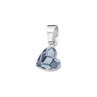 Nubis Stříbrný přívěšek se srdcem Crystals from Swarovski Denim Blue NB 0205 DB