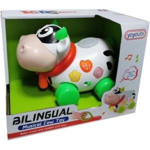 Raya Toys Интерактивна музикална кравичка за дърпане Raya Toys - Musical Cow (503125199)