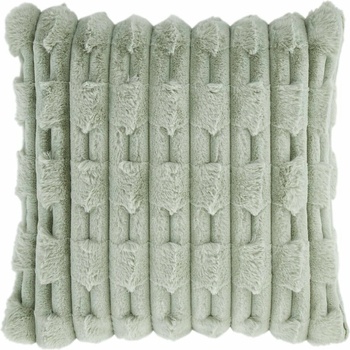 Bianca vankúš z mikroplyšu Carved Fur 50x50