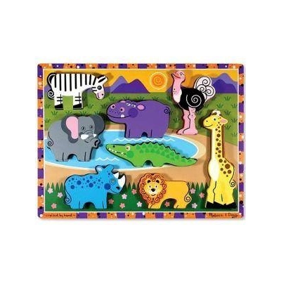 Melissa & Doug Дървен пъзел 8 части - Сафари, 13722 Melissa and Doug, 000772137225