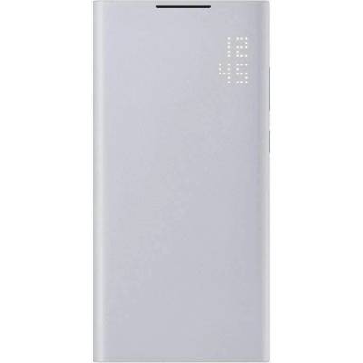 Samsung LED View Cover EF-NS908PJEGEE - оригинален калъф през който виждате информация от дисплея за Samsung Galaxy S22 Ultra (светлосив)