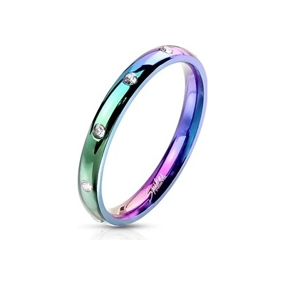 Šperky4U Duhový celový prsten se zirkony OPR1759W