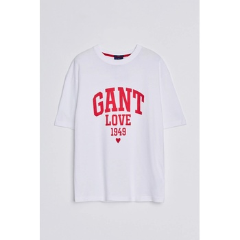Gant tričko CV Unisex Collegiate Heart T-Shirt biele