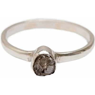 Nefertitis Diamant přírodní surový prsten stříbro R359