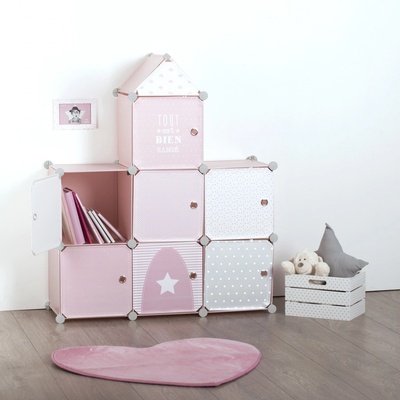 Regál Atmosphera 95,5x32x109 cm odstíny růžové – Sleviste.cz