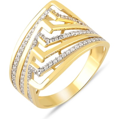Lillian Vassago Exkluzivní zlatý prsten zdobený zirkony LLV06 GR163