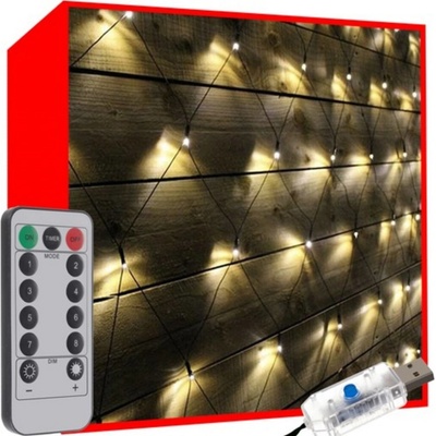 Iso Trade Světelný závěs 160 LED USB- teplý bílý KŚ19762