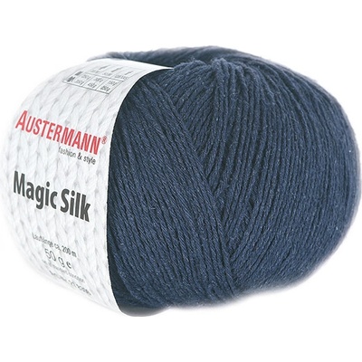 Austermann MAGIC SILK - 100% hedvábí - Ručně pletací příze Barva: 09 MARINE