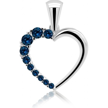 Brilio Silver Romantický strieborný prívesok s tmavo modrými zirkónmi PT42WB