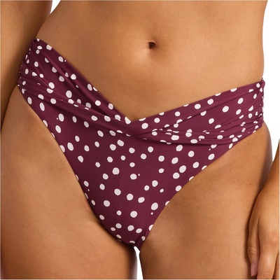 Seafolly Дамско бикини долнище Seafolly Women's Dolce Dot Twist Band Mini Hipster Bikini bottom - Dark Burgundy - размер 42 (EU) (150-6764-0215)
