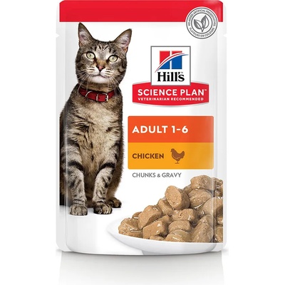 Hill's 12x85г Adult Science Plan Hill's, консервирана храна за котки с пиле