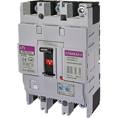CB Elektro Istič kompaktný 3-pólový 250A 25kA Nastaviteľný Rada:EB2 (ETI)