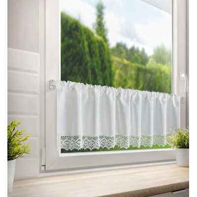 EUROFIRANY KRÁTKÁ ZÁCLONA NA PÁSCE CLARIE 150X30 CM BÍLÁ