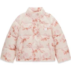 GUESS Детско капитонирано зимно яке Guess на нежни рози с висока яка