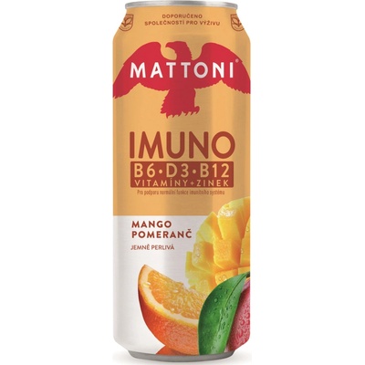 Mattoni Imuno mango a pomeranč plech 24 x 0,5 l