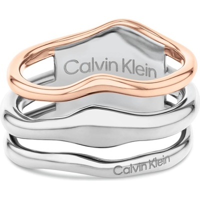 Calvin Klein dámsky bicolor prsteň z ocele CK Wavy 35000651