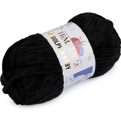 Stoklasa Pletací žinylková příze Dolphin Baby 100 g Balení: 1 ks, Varianta: 42 (80311) černá 42 (80311) černá