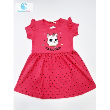 Myrat Baby Детска рокля с коте, червено
