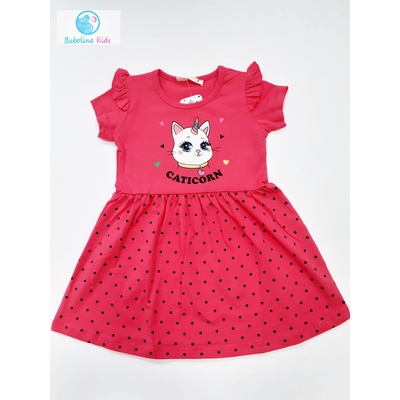 Myrat Baby Детска рокля с коте, червено