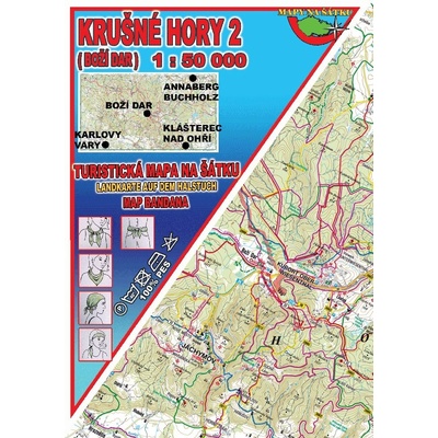 Mapy na šátku Krušné hory 2 Boží Dar a okolí